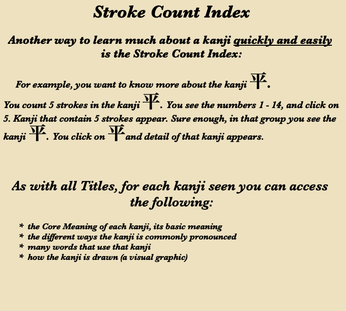 Stroke Count Index